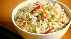 Chinese Rice Noodle Soup with Shrimp